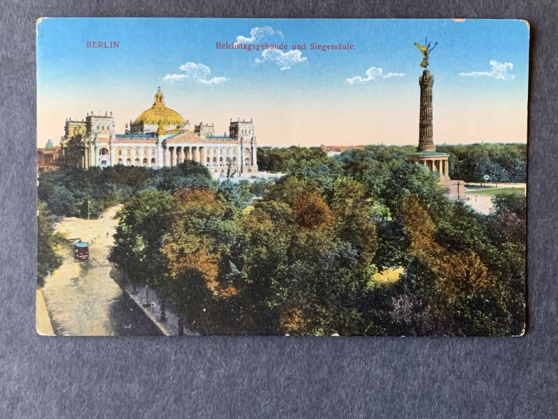 Reichstagsgebaude Und Siegessaule Berlin Germany Litho Postcard H3030082201