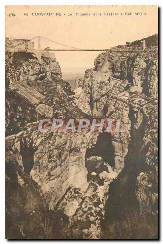Old Postcard The Rhummel Constantine and Sidi M'Cid Gateway