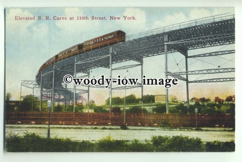 ft1362 - USA - New York - Elevated Railroad Curve at 110th Street - postcard