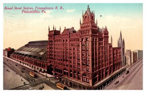 Postcard PA Phildelphia - Broad Street Station, Pennsylvania R.R.