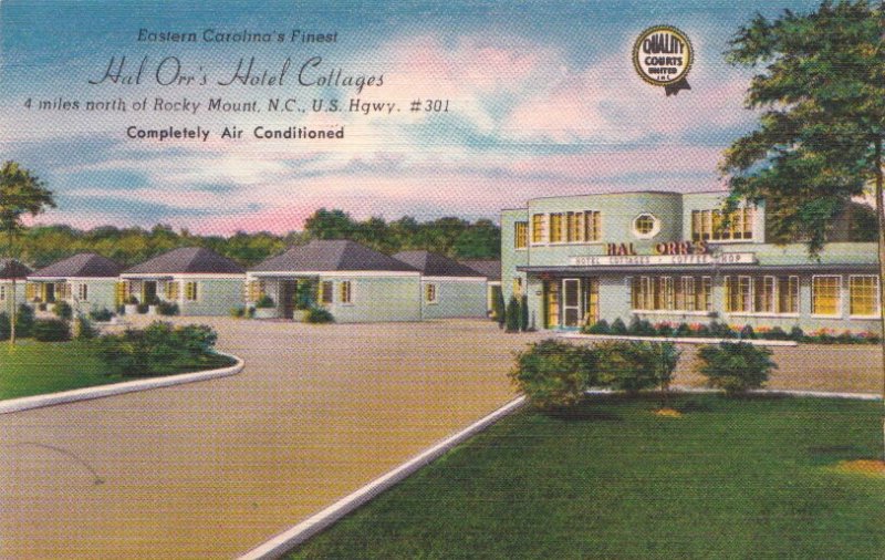 Postcard Hal Orr's Hotel Cottages Rocky Mount NC