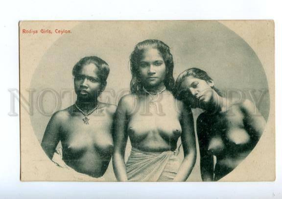 173800 CEYLON nude Rodiya Girls Vintage postcard