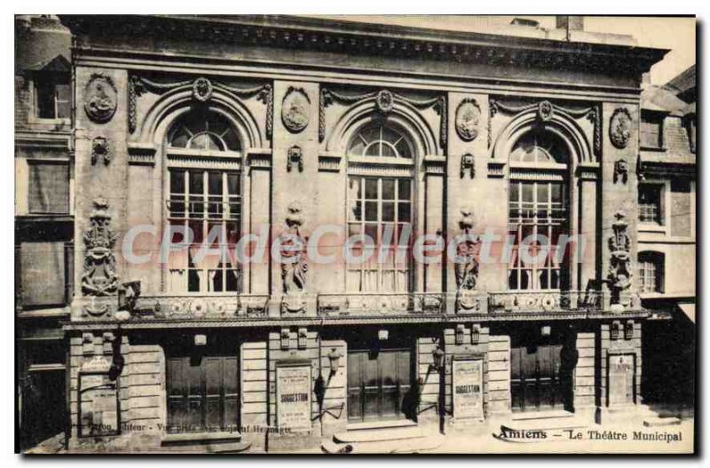 Old Postcard Amiens Municipal Theater