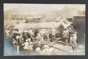 1907 Portsmouth NH to Salmon Falls NH Train Wreck Real Picture Postcard RPPC