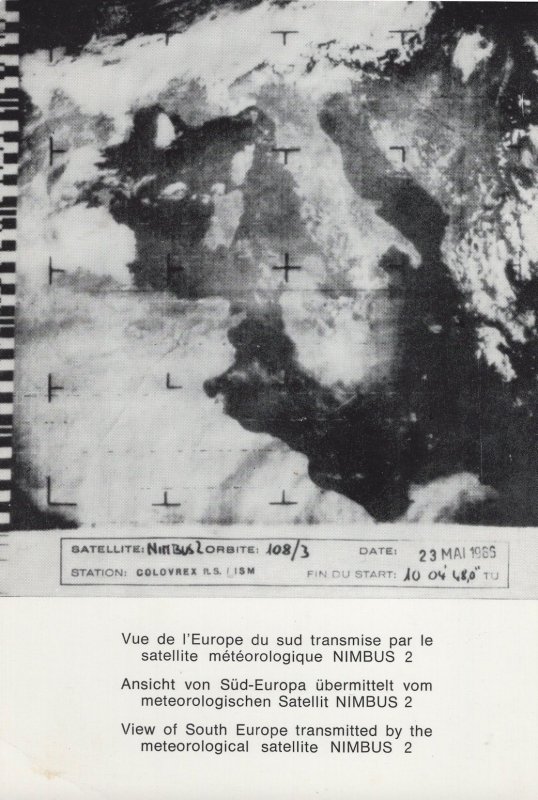 Europe Meteorological Satellite 1960s Swiss Exhibition Map Postcard