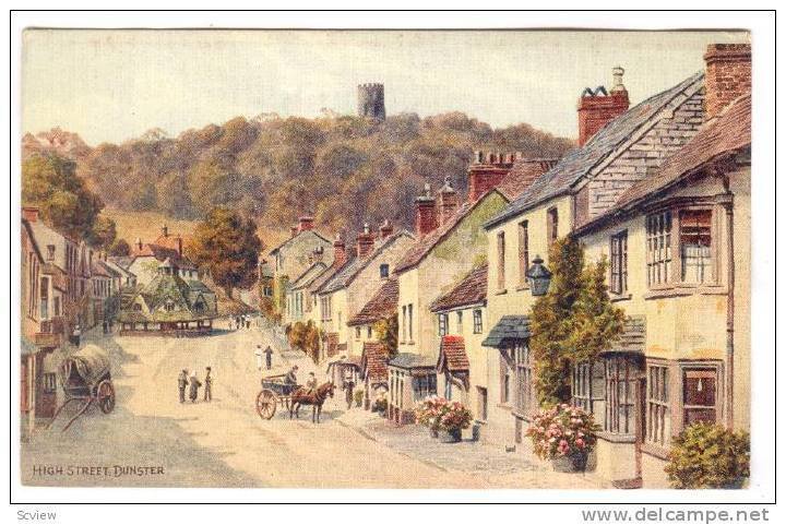 Horse Carriage, View Of High Street, Dunster (Somerset), England, UK, 1900-1910s