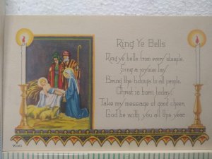 Postcard Christmas Greeting Card with Poem and Nativity Christmas Art Print