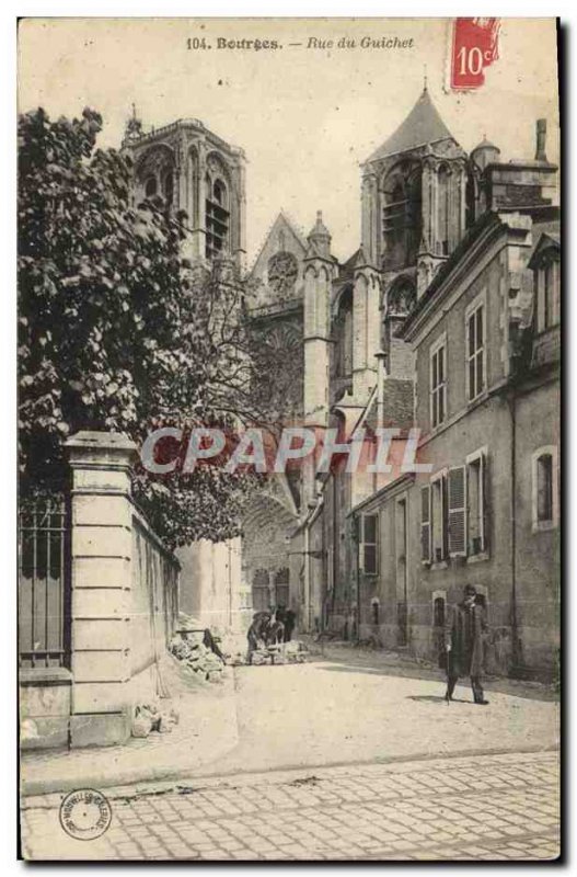 Postcard Old Bank of Bourges Street