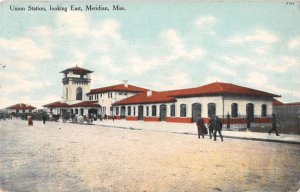 Meridian Mississippi Union Station Looking East Vintage Postcard AA32463