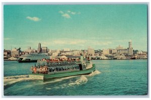 Seattle Washington WA Postcard The Harbor Tourist Cruise Passengers Scene c1960s