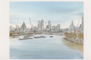 Waterloo Bridge St Pauls River London Painting Postcard