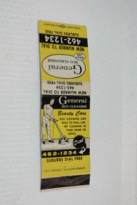 General Rug Cleaners Advertising Yellow 20 Strike Matchbook Cover