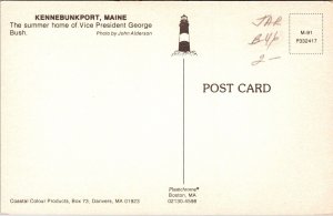 Home Vice President Kennebunkport Maine Me George Bush Plastichrome Postcard 