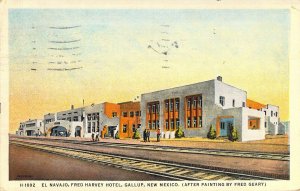 1935, Fred Harvey H-1892, Hotel El Navajo, Gallup, New Mexico, NM , Old Postcard