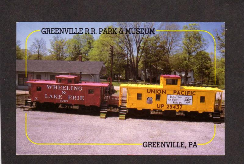 PA Wheeling & Lake Erie Union Pacific Railroad Train Caboose Greenville Penn