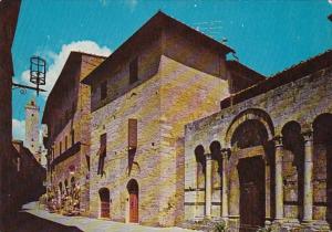 Italy Citta Di S Gimignano St John Street and View Of St Francis' Church