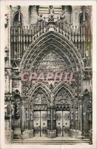 Old Postcard Thann (Haut Rhin) the Cathedral Central Portal