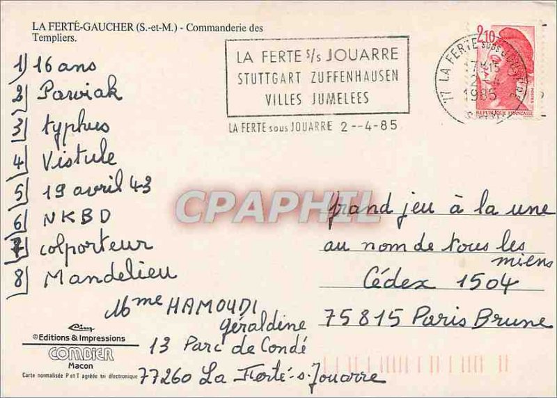 Modern Postcard La Ferte-Gaucher (S & M) Templar