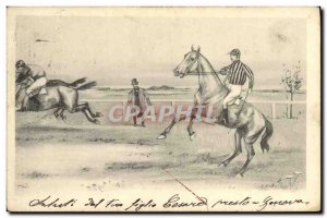 Old Postcard Sport Horse racing