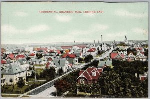 Residential Brandon Manitoba Looking East Vintage Postcard H81