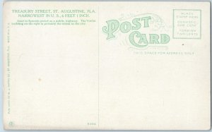 c1910s St. Augustine FL Treasury Street Spanish PC Narrowest US Road Harris A189