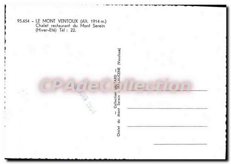 Modern Postcard Mont Ventoux Chalet Restaurant Du Mont Serein