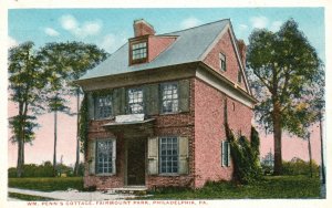 Vintage Postcard W.M. Penn's Cottage Fairmount Park Philadelphia Pennsylvania PA