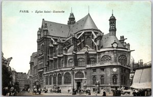 Paris - Eglise Saint - Eustache France Church Parish Building Postcard