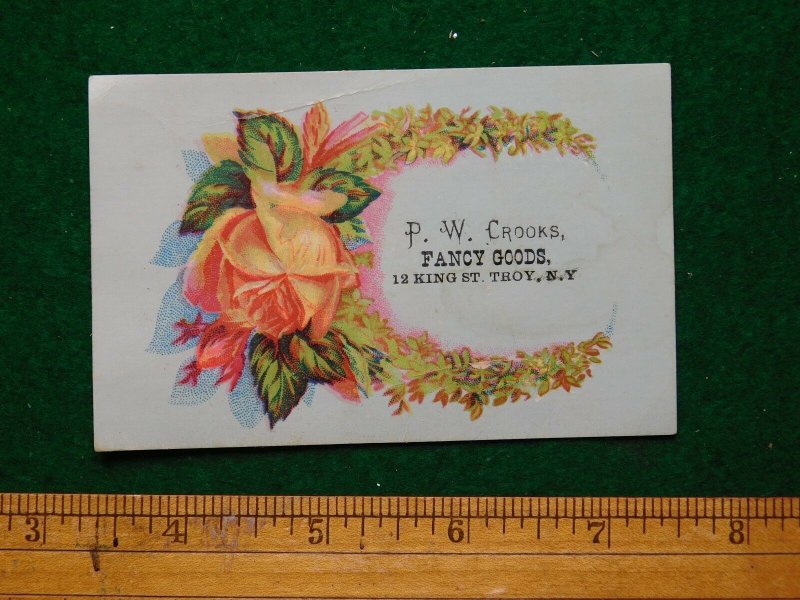 1870s-80s Paul W Crooks, Troy, NY Home Made Calico Wrappers Victorian Card F22 