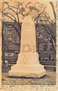 Burlington VT Soldiers Sailors Monument Store Fronts Real Photo RPPC Postcard