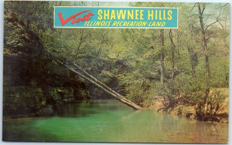 Postcard - Lower entrance to Bell Smith Springs Recreation Area - Ozark, IL