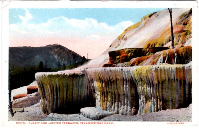 F. Jay Haynes Type A, Pulpit and Jupiter Terraces, Yellowstone National Park