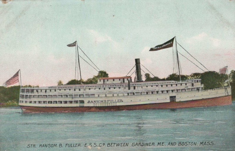 StR Ransom B Fuller ESSCo Between Boston MA Ship Vintage Divided Back Post Card