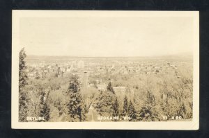 RPPC SPOKANE WASHINGTON SKYLINE BIRDSEYE VIEW REAL PHOTO POSTCARD