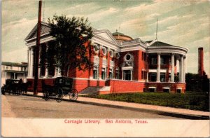 Postcard Carnegie Library in San Antonio, Texas