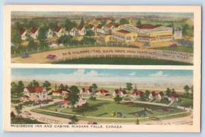 Niagara Falls Canada Postcard McGibbons Inn And Cabins Dual View c1910's Antique