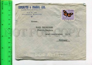 425006 Mozambique to GERMANY real posted COVER w/ butterfly stamp