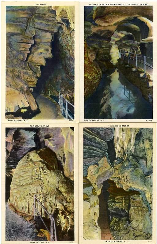 (13 cards) Howe Caverns Near Cobleskill NY, New York - Linen