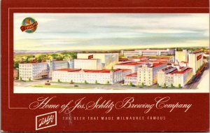 Postcard Home of Jos. Schlitz Brewing Company in Milwaukee, Wisconsin~3769