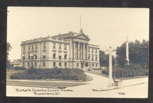 RPPC SYCAMORE ILLINOIS DEKALB COUNTY COURT HOUSE REAL PHOTO POSTCARD CR CHILDS