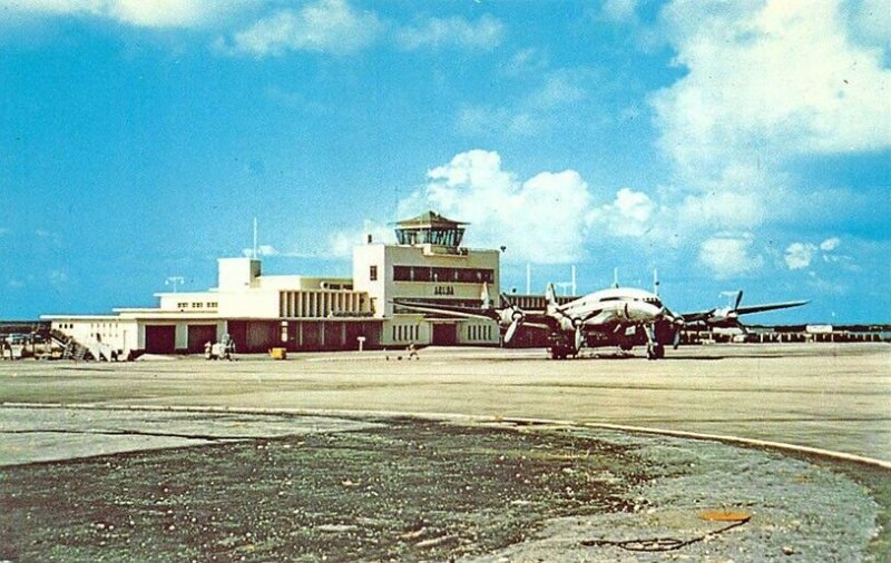 Aruba N. A. Princess Beatrix Airport Prop Airplane Postcard