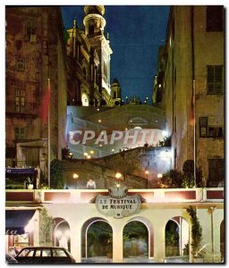 Postcard Moderne Menton Cote D & # 39Azur French Riviera Music Festival Eglis...