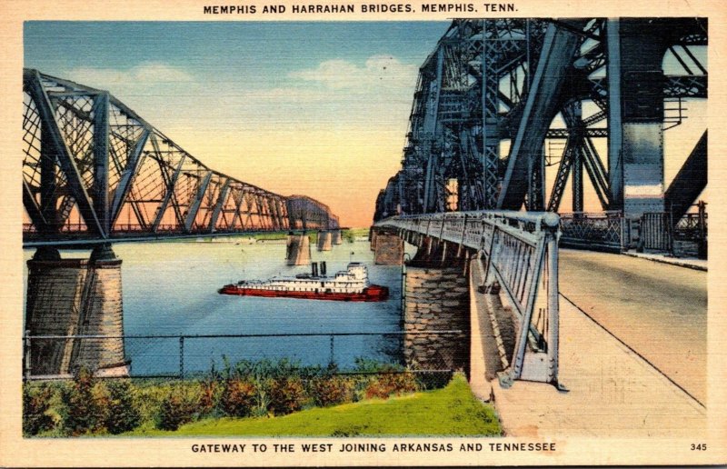 Tennessee Memphis The Memphis and Harrahan Bridges 1942