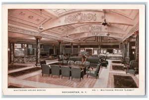 c1910's Whitcomb House Lobby Interior Rochester New York NY Antique Postcard