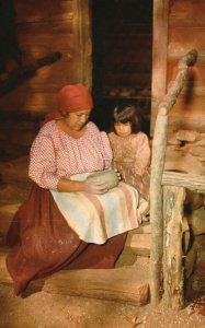 Vintage Postcard Cherokee Indian Making Potter Great Smoky Mnts. National Park