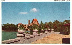 Vintage Postcard 1920's Lagoon Garfield Park Chicago's West Side Garden Spot IL