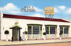 Los Angeles California Jeans French Restaurant Antique Postcard K94161