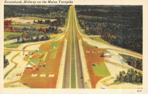 KENNEBUNK, Maine ME   MIDWAY ON THE TURNPIKE Roadside Services  c1940's Postcard