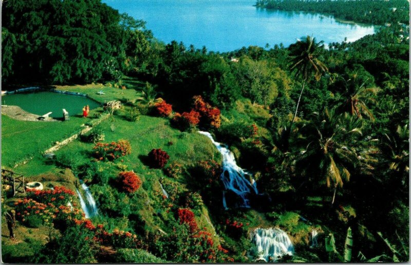 Jamaica Tropical Gardens Ocho Rios Aerial View VTG Postcard UNP Chrome Unused 