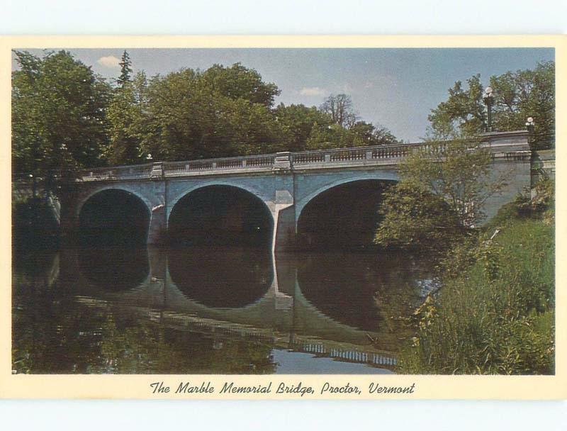 Unused Pre-1980 BRIDGE SCENE Proctor - Near Rutland Vermont VT d3513